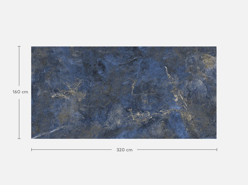 Porcelain Tile | Marble-Look | Floor &amp; Wall | Elegant Blue Bookmatch | Aximer Stoneware | Dubai UAE