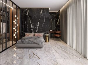 Bedroom Wall and Floor Design with Aximer Ceramic Porcelain Slabs and Tiles for the UAE Tile Market