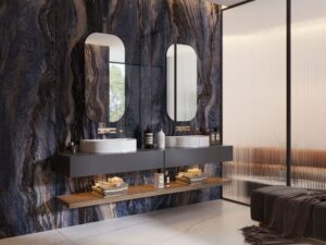 Bathroom Floor and Wall Decoration with Aximer's Porcelain Tiles and Slabs | Dubai UAE