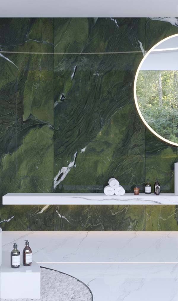 MIRACLE GREEN Decorative Wall Accent Porcelain Slab from Aximer Ceramic