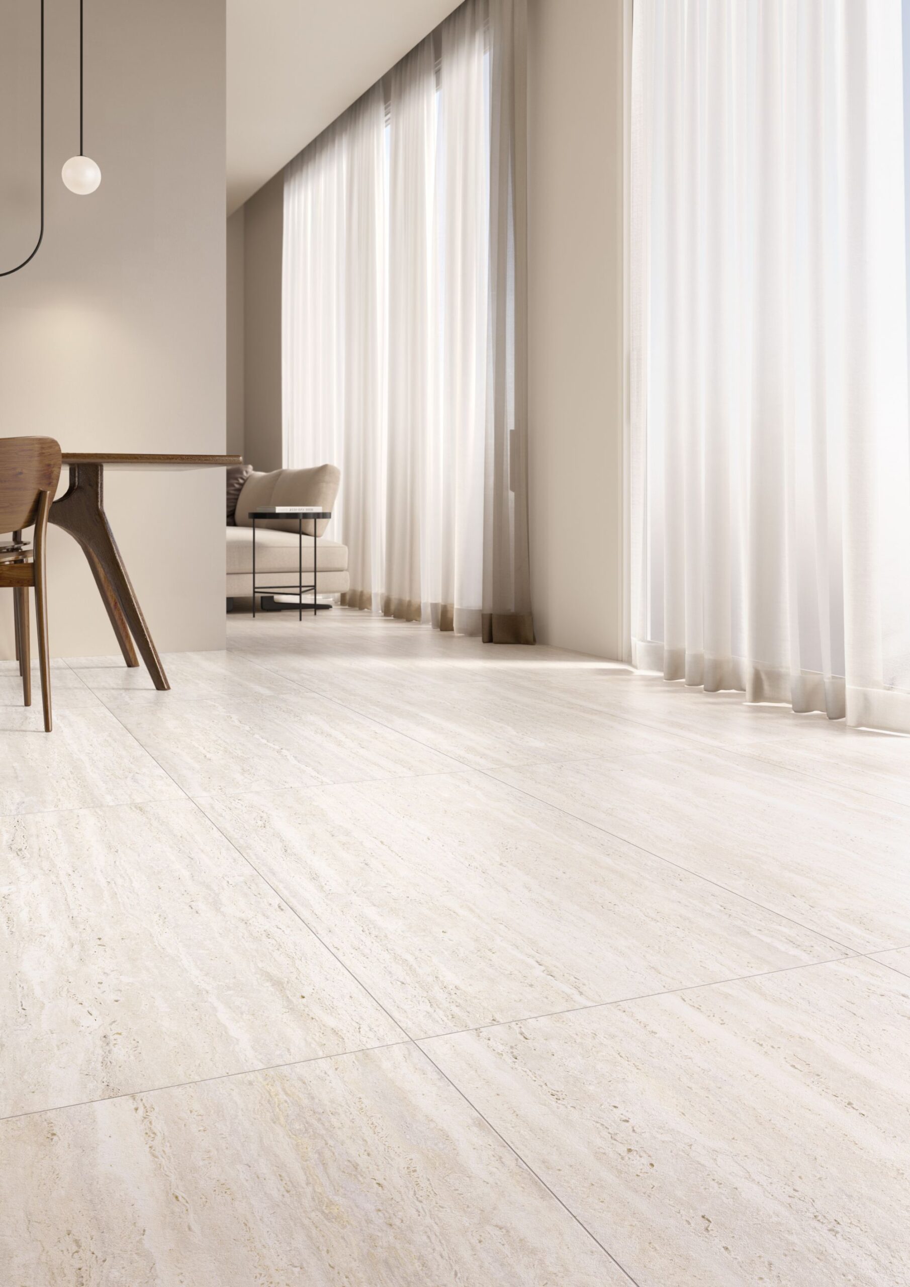 Aximer Travertine-Look Porcelain Tile Stoneware | Astrum Collection | White Vein Cut | UAE